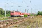 143 130-3 mit dem RE13 (RE 17688) von Leipzig Hbf nach Magdeburg Hbf in Magdeburg-Neustadt.