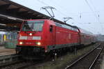 146 219 mit RE5 von Rostock Hbf nach Berlin-Südkreuz am 25.01.2026 im Rostocker Hbf.