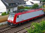   Die CFL 4016 fährt am 21.06.2014 mit einem Taschenwagenzug durch Hatzenport in Richtung Koblenz.