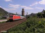 101 010-7 verl�sst Oberwesel mit den IC 2024 Stuttgart – M�nster.