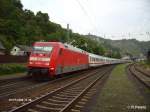 101 067-7 durchf�hrt Bacharach mit den IC 2622 Dortmund – Basel Bad.