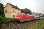 101 031-3 mit IC bei der Einfahrt in Ulm am 04.08.2008.