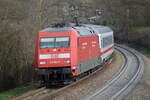 101 004-0 mit IC auf der Geislinger Steige am 13.04.2008.