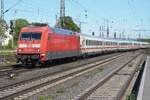 Am 30 April 2026 zieht 101 134 ein umgeleiteter InterCity nach K�ln HBf durch Neuwied.