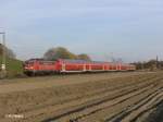 111 066-7 zieht die RB59182 M�nchen - Ingolstadt Nord bei Fahlenbach.