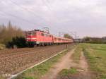 111 225-9 zieht bei Th�ngersheim eine RB Schweinfurt.