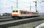Jubiläumsparade 150 Jahre Deutsche Eisenbahn mit 111 150-9 und zu sehen Steuerwagen Bxf und ABx und Bx (Düsseldorfer x-Wagen) bei Programm-Nummer 5.11 S-Bahn Wendezug in Nürnberg am 14.09.1985.