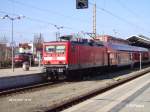 114 032-6 verl�sst Frankfurt/Oder mit den RE1 Eisenh�ttenstadt.