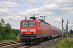 114 031 erreicht am 05.07.2017 mit ihrem RE50 in Kürze den Bahnhof Neuhof(Kr Fulda).