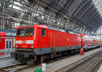   Die 114 038 (91 80 6114 038-3 D-DB) der DB Regio, ex DR 112 038-5 steht am 18.05.2018 mit dem RE 50 “Kinzigtalbahn“ nach Fulda im Hbf Frankfurt am Main zu Abfahrt bereit.