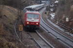 120 139-1 mit IC auf der Geislinger Steige am 12.03.2009.