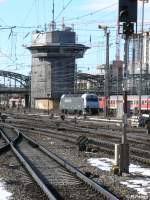 ES64 F 001 Eurosprinter steht in M�nchen HBF bereit. 21.02.10