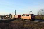 14.02.2014 16:37 Uhr - ebenfalls über die Salzwedeler Schiene kam die EGP 139 285 mit einem Containerzug aus Hamburg nach Stendal