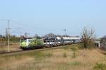 02.04.2014 17:04 Uhr - Sunrail 140 002 hat mit dem BLG-Zug aus Richtung Magdeburg kommend den Bahnhof Stendal durchfahren und fhrt in Richtung Salzwedel weiter.