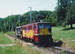 MThB: MThB Ae 477, ehemals DR BR 142 mit einem Güterzug bei Kehlhof im August 1995.