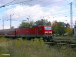 143 812-6 verl�sst Eisenh�ttenstadt mit einen RB 11 Cottbus.