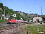 143 822-5 verl�sst Bacharach mit einer RB Mainz HBF am 24.07.08