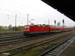 143 306-9 shciebt den RB11 Frankfurt/Oder in den Bahnhof Eisenh�ttenstadt.