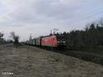 145 024-6 mit gemischten G�terzug bei Eisenh�ttenstadt.