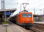   Die 145-CL 001 (91 80 6 145 081-6 D-EKO) der ArcelorMittal Eisenhttenstadt Transport GmbH (ex EKO Transportgesellschaft mbH, Eisenhttenstadt) fhrt am 21.05.2016 mit einem Kohlestaubzug