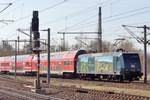 DB 146 010 verlässt Pirna am 7 April 2018.