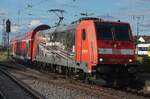 Am 18 Mai 2026 verlasst wirbt DB Regio 146 238 Offenburg mit der RE-2 nach Konstanz und wirbt noch immer f�r die Schwarzwaldbahn, an den sie sich einsetzt.