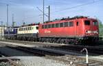 110 228-4 und 140 406-0 und 150 067-7, eine Farb-und Typen-Vielfalt in Ulm am 09.05.1998.