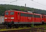 Die 151 150-0 der DB Schenker Rail Deutschland AG abgestellt am 24.06.2012 in Kreuztal (Kreis Siegen).
