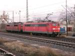 151 095-7 und 151 092-4 kommen solo aus Ziltendorf zur�ck in Frankfurt/Oder eingefahren.