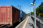 Die 151 078-3 (91 80 6151 078-3 D-EGP) der EGP - Eisenbahngesellschaft Potsdam mbH f�hrt am 12 August 2026, mit einem Containerzug, durch den Bahnhof Bonn UN Campus in Richtung K�ln.