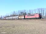 155 200-9 mit gemischten G�terzug bei Jacobsdorf(Mark) 08.03.11