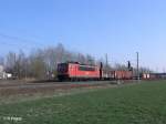 155 115-9 mit gemischten G�terzug bei Podelwitz.