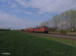 155 097-9 mit gemischten G�terzug bei Podelwitz.