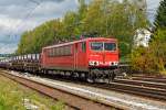   Die 155 248-8 (91 80 6155 248-8 D-DB) der DB Schenker Rail Deutschland AG, ex DR 250 248-2, erreicht am 28.08.2014 mit einem gem.