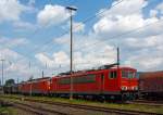   Die 155 019-3 (91 80 6155 019-3 D-DB) der DB Schenker Rail Deutschland AG, ex DR 250 019-7, ist am 03.06.2014 in Kreuztal im Abstellbereich abgestellt.
