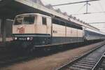 Scanbild: am 4 Augustus 1997 steht DB 181 214 mit ein IR nach Nordeich Mole abfahrtbereit in LUxembourg.