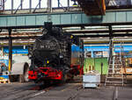 Die 99 715 der GbR (Leihgabe an die Prenitztalbahn, heute wieder als 99 1715-4 gefhrt, eine Schsische VI K (Baureihe 99.67–71) steht am 24 August 2013 im Dampflokwerk Meiningen.