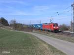 185 062-7 mit LKW-Walter bei Fahlenbach nach M�nchen.