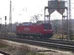 185 176-5 kommt solo von der oderbr�cke zur�ck in Frankfurt/Oder eingefahren.12.03.07