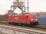 185 265-6 r�ckt in Frankfurt /Oder in Richtung Oderbr�cke aus.