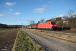 185 266-4 zieht ein gemischten Güterzug nacch Nürnberg bei Kesselfeld. 12.01.25