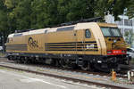 HSL: Aufgrund des Streckenunterbruchs zwischen Baden-Baden und Rastatt Süd (D) übernachtete die 185 595-2, auch GOLDSTÄBCHEN genannt, des Eisenbahnverkehrsunternehmen HSL LOGISTIK GmbH