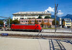 Die DB Cargo 185 141-9 (91 80 6185 141-9 D-DB) ist am 08.09.2021 beim Bahnhof Spiez abgestellt.