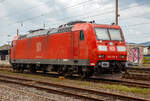 Die 185 070-0 (91 80 6185 070-0 D-DB) der DB Cargo AG ist am 24.09.2017 in Kreuztal in der Abstellgruppe abgestellt.