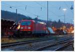 Die 185 233-4 der DB Schenker Rail abgestellt am 04.01.2014 in Kreuztal.