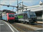 Lange hatte ich auf dieses Bild gewartet: SBB Re 484 017 und RTS 185 570-9 in Lausanne.