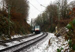 Die an die Viking-Rail ApS (mit Sitz im dänischen Padborg) vermietete 185 407-4 (91 80 6185 407-4 D-BRLL) der BRLL - Beacon Rail Leasing GmbH (Grünwald) fährt am 10 Januar 2025 mit