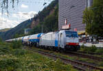 br-186-traxx-f140-ms/745591/die-railpool-186-454-91-80 Die Railpool 186 454 (91 80 6186 454-5 D-Rpool) fährt am 02.09.2020 mit einem Kesselwagenzug, auf der Linken Rheinstrecke durch Koblenz-Oberwerth in Richtung Köln. 