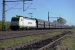 Vom Fahrradweg wurde am 23 April 2026 bei Diepholz Captrain 186 158 samt deren Kohlezug fotografiert. 