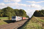 br-187-traxx-f140ac3-lm/677494/187-510-3-von-metrans-fuhr-am 187 510-3 von Metrans fuhr am 10.10.2019 mit ihrem Container-Zug durch Kirch Göns in Richtung Gießen. 
